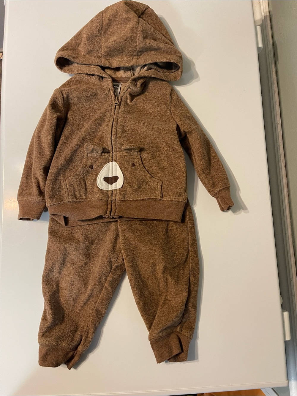 12M Kids Brown Bear Hoodie & Pants Set - Cozy Brown Bottoms